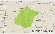 Physical 3D Map of Bunza, shaded relief outside