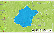 Political 3D Map of Bunza, physical outside