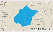 Political 3D Map of Bunza, shaded relief outside