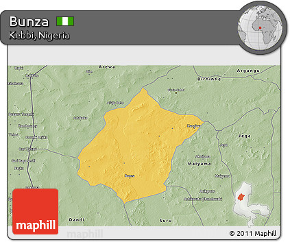 Savanna Style 3D Map of Bunza