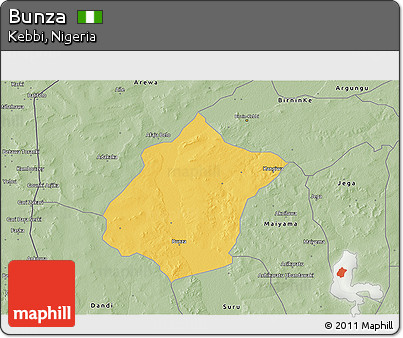 Savanna Style 3D Map of Bunza