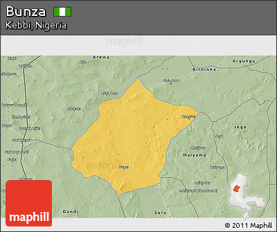 Savanna Style 3D Map of Bunza