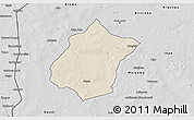 Shaded Relief 3D Map of Bunza, desaturated