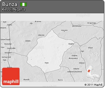 Silver Style 3D Map of Bunza