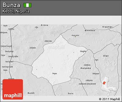 Silver Style 3D Map of Bunza