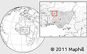 Blank Location Map of Bunza, highlighted country, within the entire country
