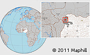 Gray Location Map of Bunza, highlighted country, highlighted parent region