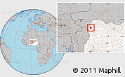 Gray Location Map of Bunza, highlighted country