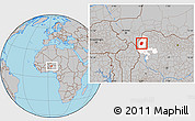 Gray Location Map of Bunza, highlighted parent region