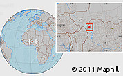 Gray Location Map of Bunza, hill shading