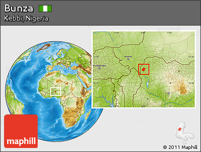 Physical Location Map of Bunza