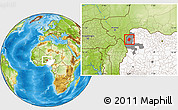 Physical Location Map of Bunza, highlighted country, highlighted parent region