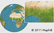 Satellite Location Map of Bunza, within the entire country