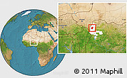Satellite Location Map of Bunza, highlighted parent region