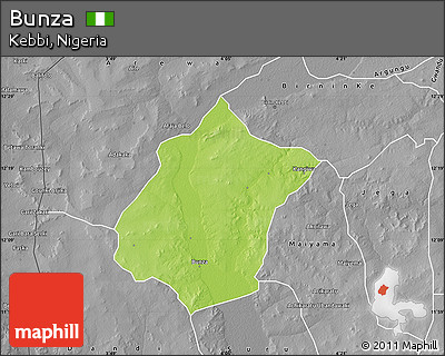 Physical Map of Bunza, desaturated