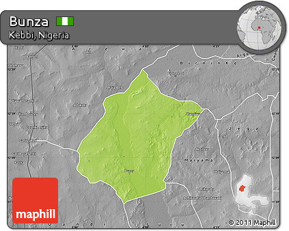 Physical Map of Bunza, desaturated