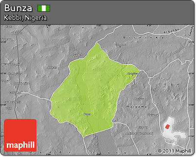 Physical Map of Bunza, desaturated