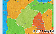Physical Map of Bunza, political outside