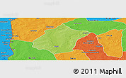 Physical Panoramic Map of Bunza, political outside