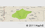 Physical Panoramic Map of Bunza, shaded relief outside