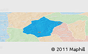 Political Panoramic Map of Bunza, lighten