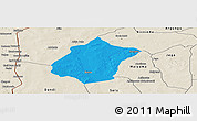 Political Panoramic Map of Bunza, shaded relief outside