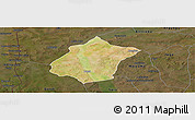 Satellite Panoramic Map of Bunza, darken