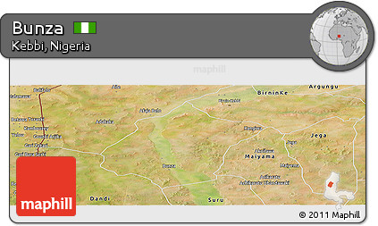 Satellite Panoramic Map of Bunza
