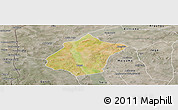 Satellite Panoramic Map of Bunza, semi-desaturated