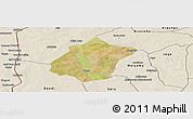 Satellite Panoramic Map of Bunza, shaded relief outside