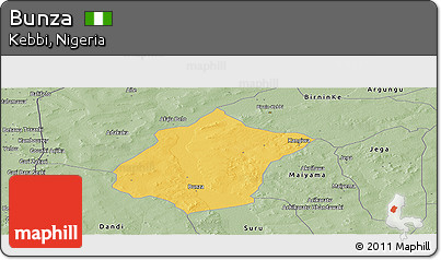 Savanna Style Panoramic Map of Bunza