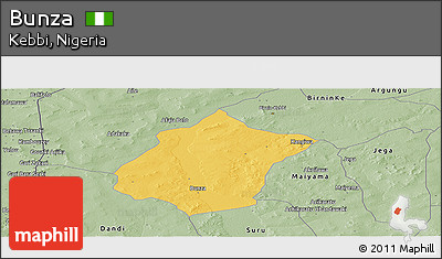 Savanna Style Panoramic Map of Bunza