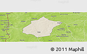Shaded Relief Panoramic Map of Bunza, physical outside