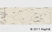 Shaded Relief Panoramic Map of Bunza