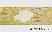 Shaded Relief Panoramic Map of Bunza, satellite outside