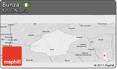 Silver Style Panoramic Map of Bunza