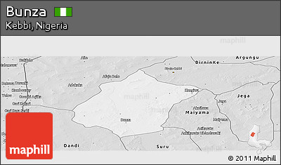 Silver Style Panoramic Map of Bunza