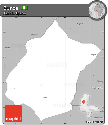 Gray Simple Map of Bunza