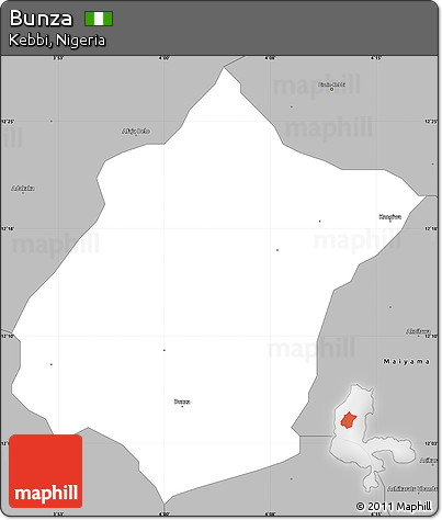 Gray Simple Map of Bunza