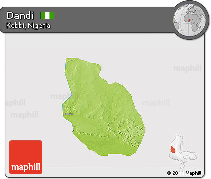 Physical 3D Map of Dandi, cropped outside