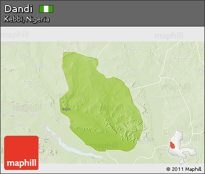 Physical 3D Map of Dandi, lighten