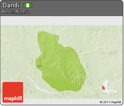 Physical 3D Map of Dandi, lighten