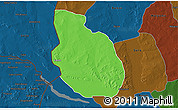 Political 3D Map of Dandi, darken
