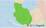 Political 3D Map of Dandi, lighten