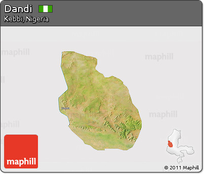 Satellite 3D Map of Dandi, cropped outside
