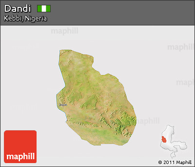 Satellite 3D Map of Dandi, cropped outside