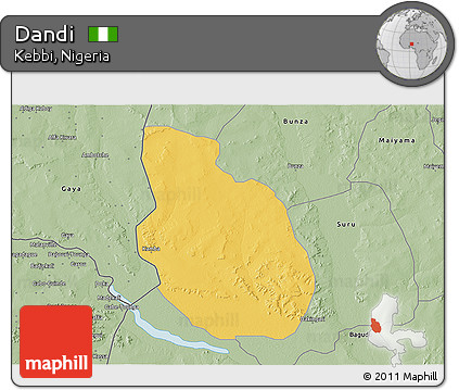 Savanna Style 3D Map of Dandi