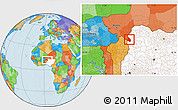 Political Location Map of Dandi, highlighted country