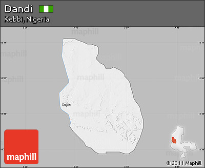 Gray Map of Dandi, single color outside