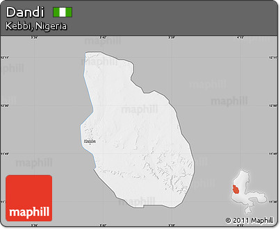 Gray Map of Dandi, single color outside